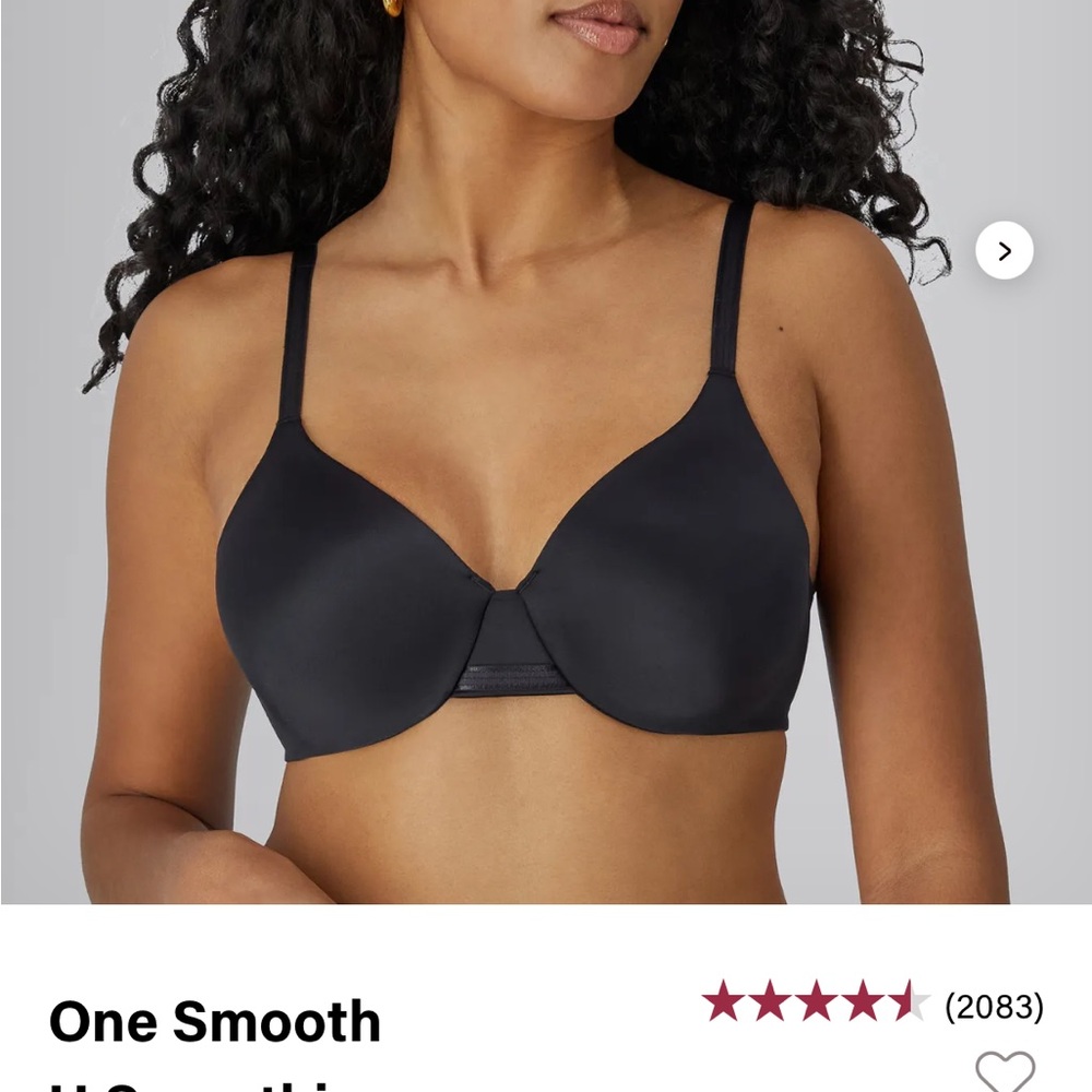 $48 New 34dd Bali One Smooth U Smoothing & Concealing Underwire Bra black